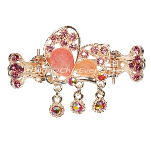 Haargreifer Schmetterling Haarspange Haarkneifer Haarklammer Metall & Strass rot rosa gold 4667